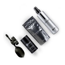 Pack Expert Kmax composto por 15g de fibras capilares, 64g de recargas, 250ml de spray fixador e um aplicador de fibras profissional.