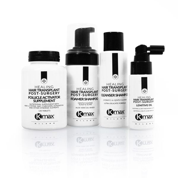 Kit de produtos p&oacute;s-transplante capilar Kmax