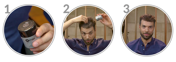 Cliente Kmax a colocar fibras capilares 